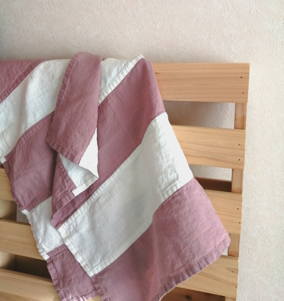 リトアニアリネンのマルチクロス バンダナ 風呂敷 三角巾 ブレッドクロス  麻100％  スカーフ ヘアターバン 12枚目の画像