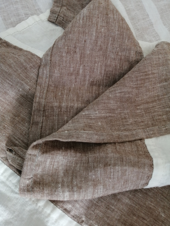 リトアニアリネンのマルチクロス バンダナ 風呂敷 三角巾 ブレッドクロス  麻100％  スカーフ ヘアターバン 6枚目の画像