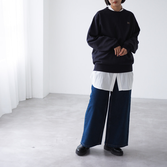 ワイドデニムパンツ ネイビー 13枚目の画像