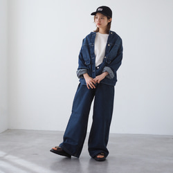 ワイドデニムパンツ ネイビー 9枚目の画像
