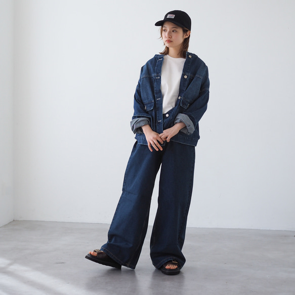 ワイドデニムパンツ ネイビー 9枚目の画像