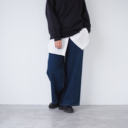 ワイドデニムパンツ ネイビー 11枚目の画像
