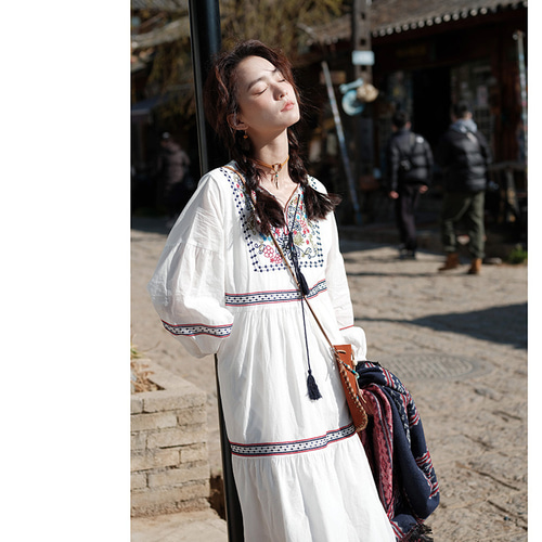 春夏 リゾートスタイル 民族風刺繍 タッセル 日焼け止めウェア 旅行