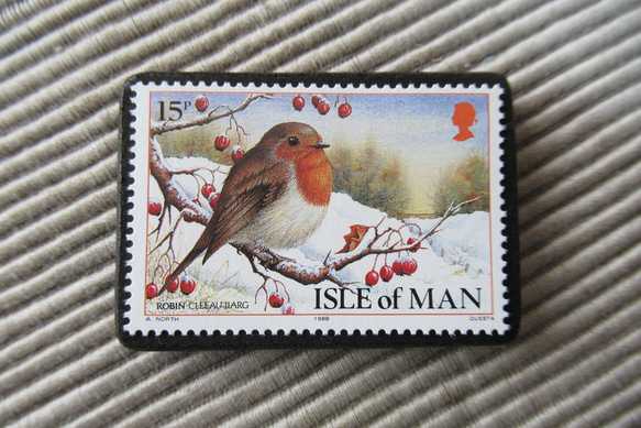 マン島　クリスマス切手ブローチ9159 1枚目の画像