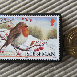 マン島　クリスマス切手ブローチ9159 3枚目の画像