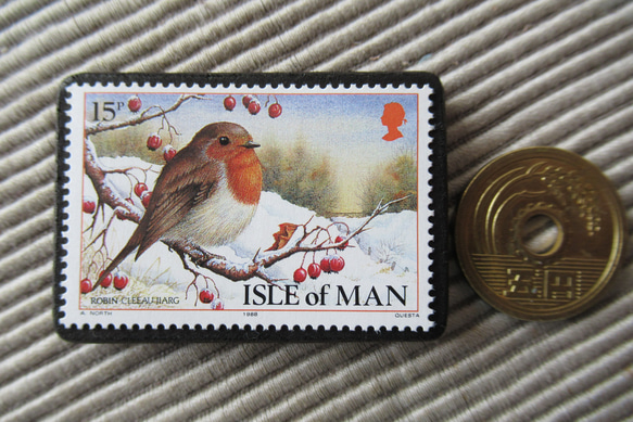マン島　クリスマス切手ブローチ9159 3枚目の画像