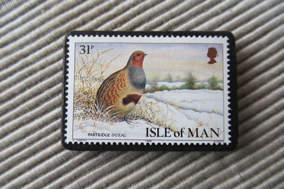 マン島　クリスマス切手ブローチ9160 1枚目の画像