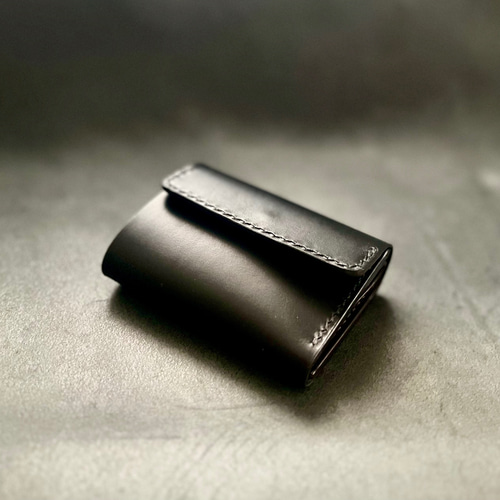 三つ折り財布/ブラック【イタリアンレザー】レディース/メンズ 送料  