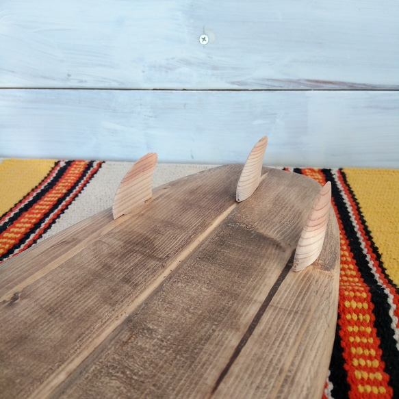 木製サーフボードオブジェ（トライフィン） 9枚目の画像
