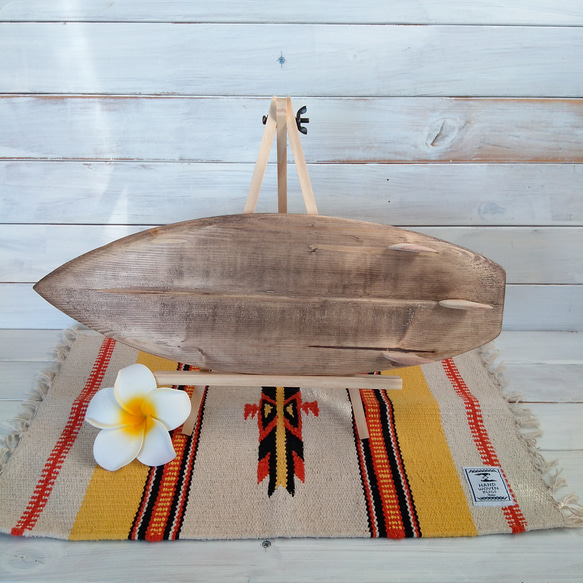 木製サーフボードオブジェ（トライフィン） 4枚目の画像