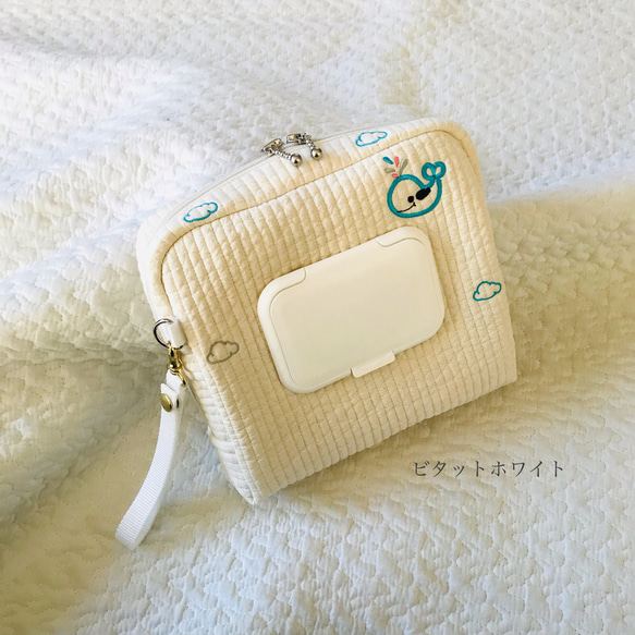 くじらのクー　square omutsu pouch スクエアオムツポーチ　ヌビポーチ　お着替え　おむつポーチ 2枚目の画像