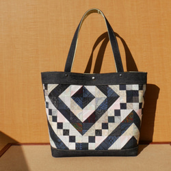 古布パッチワーク刺し子かばん 正藍染抜染 戌 トートバッグ 9210 通販