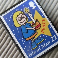 マン島　クリスマス切手ブローチ9161 2枚目の画像