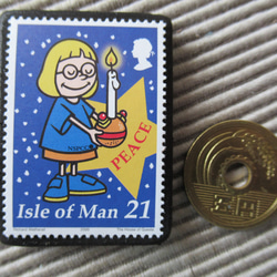 マン島　クリスマス切手ブローチ9161 3枚目の画像