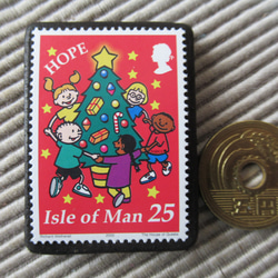マン島　クリスマス切手ブローチ9162 3枚目の画像