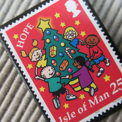 マン島　クリスマス切手ブローチ9162 2枚目の画像