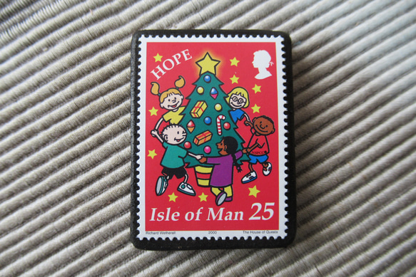 マン島　クリスマス切手ブローチ9162 1枚目の画像