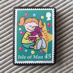マン島　クリスマス切手ブローチ9163 1枚目の画像