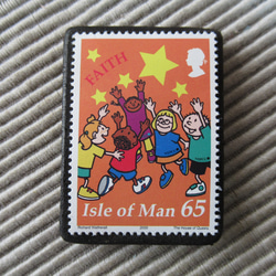 マン島　クリスマス切手ブローチ9164 1枚目の画像
