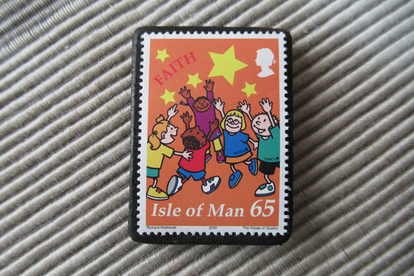 マン島　クリスマス切手ブローチ9164 1枚目の画像