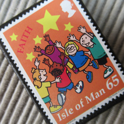 マン島　クリスマス切手ブローチ9164 2枚目の画像