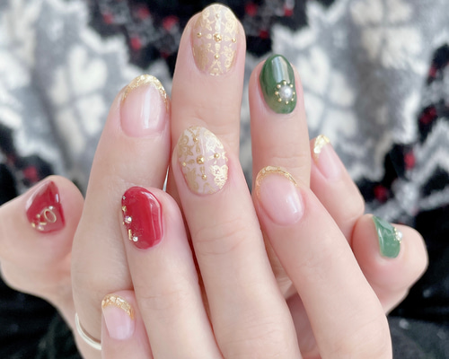 クリスマスネイル ネイルチップ（つけ爪） しろくまnail 通販 16971886