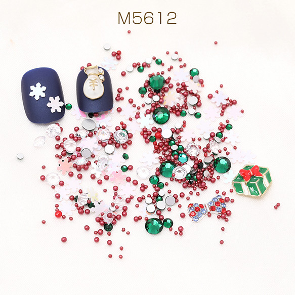 M5612  3盒  クリスマスネイルパーツメタル貼付けパーツレジン封入パーツ クリスマスモチーフ   3X（1ケース） 1枚目の画像