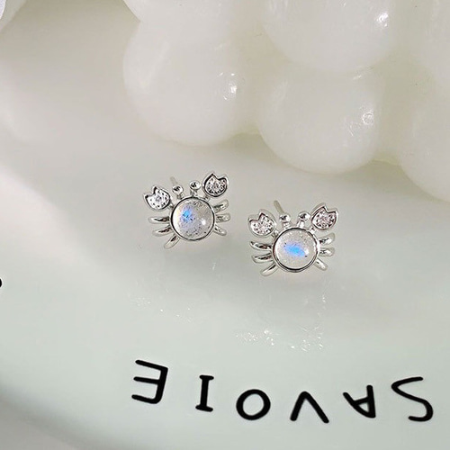 シルバー925 小ぶり かわいい カニ ピアス つけっぱなし ピアス 金屬