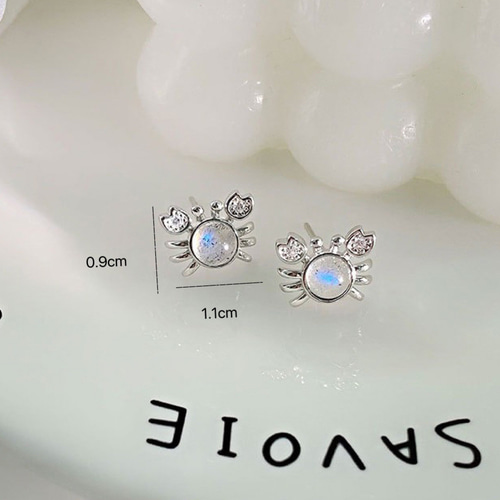 シルバー925 小ぶり かわいい カニ ピアス つけっぱなし ピアス 金屬