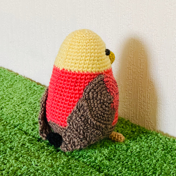 苔田かえる作‼️鳥のあみぐるみ(ピンクと黄色) 6枚目の画像