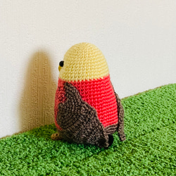 苔田かえる作‼️鳥のあみぐるみ(ピンクと黄色) 5枚目の画像