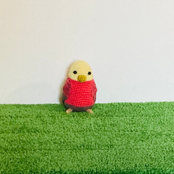 苔田かえる作‼️鳥のあみぐるみ(ピンクと黄色) 1枚目の画像