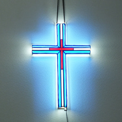 輝く十字架に・・・（ステンドグラス、ＬＥＤランプ　壁掛け） 9枚目の画像
