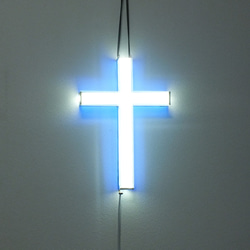 輝く十字架に・・・（ステンドグラス、ＬＥＤランプ　壁掛け） 6枚目の画像