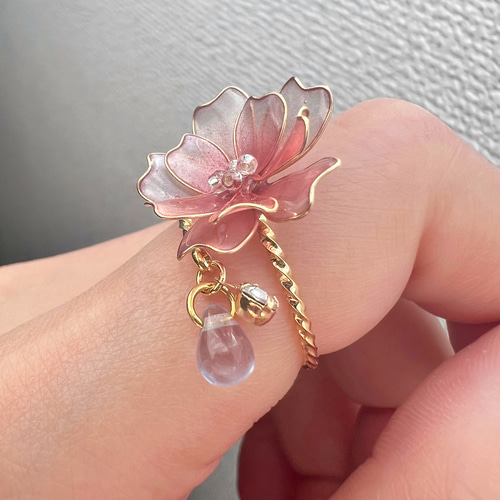 アメリカンフラワー　ディップフラワー（八重桜）NO.113 桜♡鉢植え♡アメリカンフラワー♡ディップアート♡雛飾り