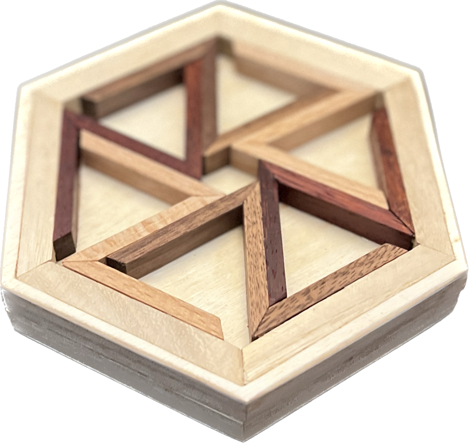 Kumiko Hexagonal Jewelry  Box -Flat