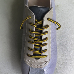 【時尚灰】經典設計，高品質真皮！ EMA運動鞋/煙紫x灰色 第6張的照片