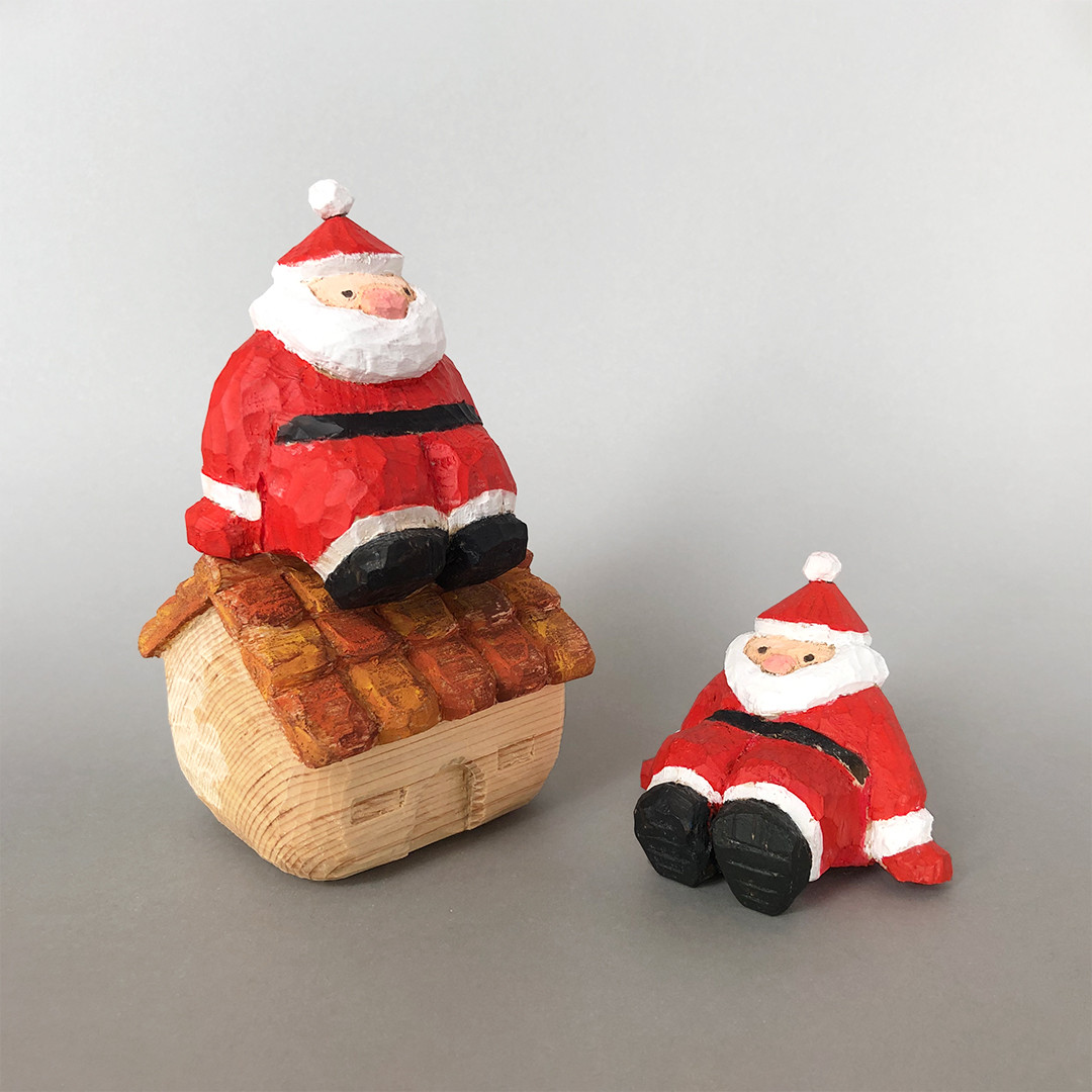 クリスマス〉3つの顔のサンタクロース置物 フィリピン クリスマス 置物