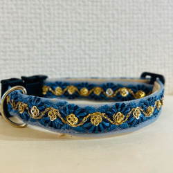 インド刺繍　首輪　犬　猫　インド刺繍リボン 1枚目の画像