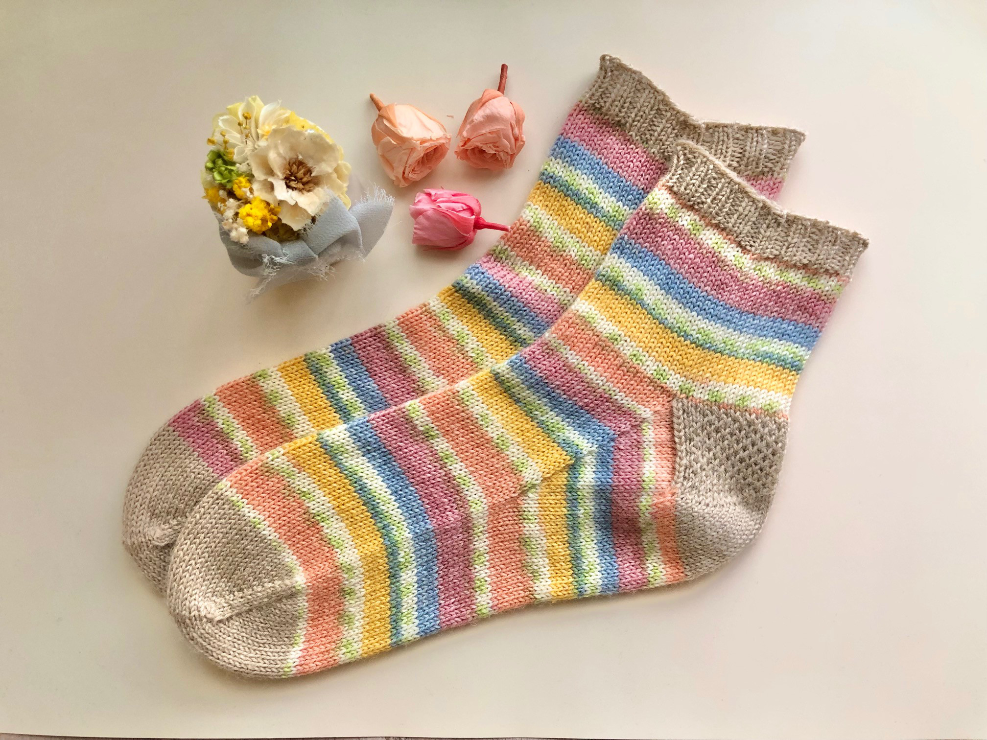 【受注製作】手編みの靴下 amishita  秋冬用 レディース