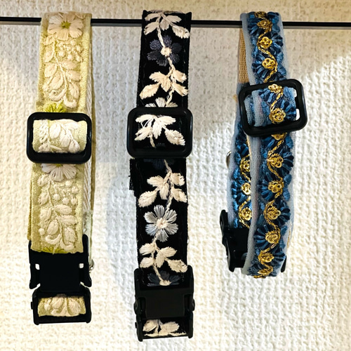 インド刺繍 首輪 犬 猫 インド刺繍リボン リード・首輪 mafu インド刺繍 首輪 犬 猫 インド刺繍リボン リード・首輪 mafu
