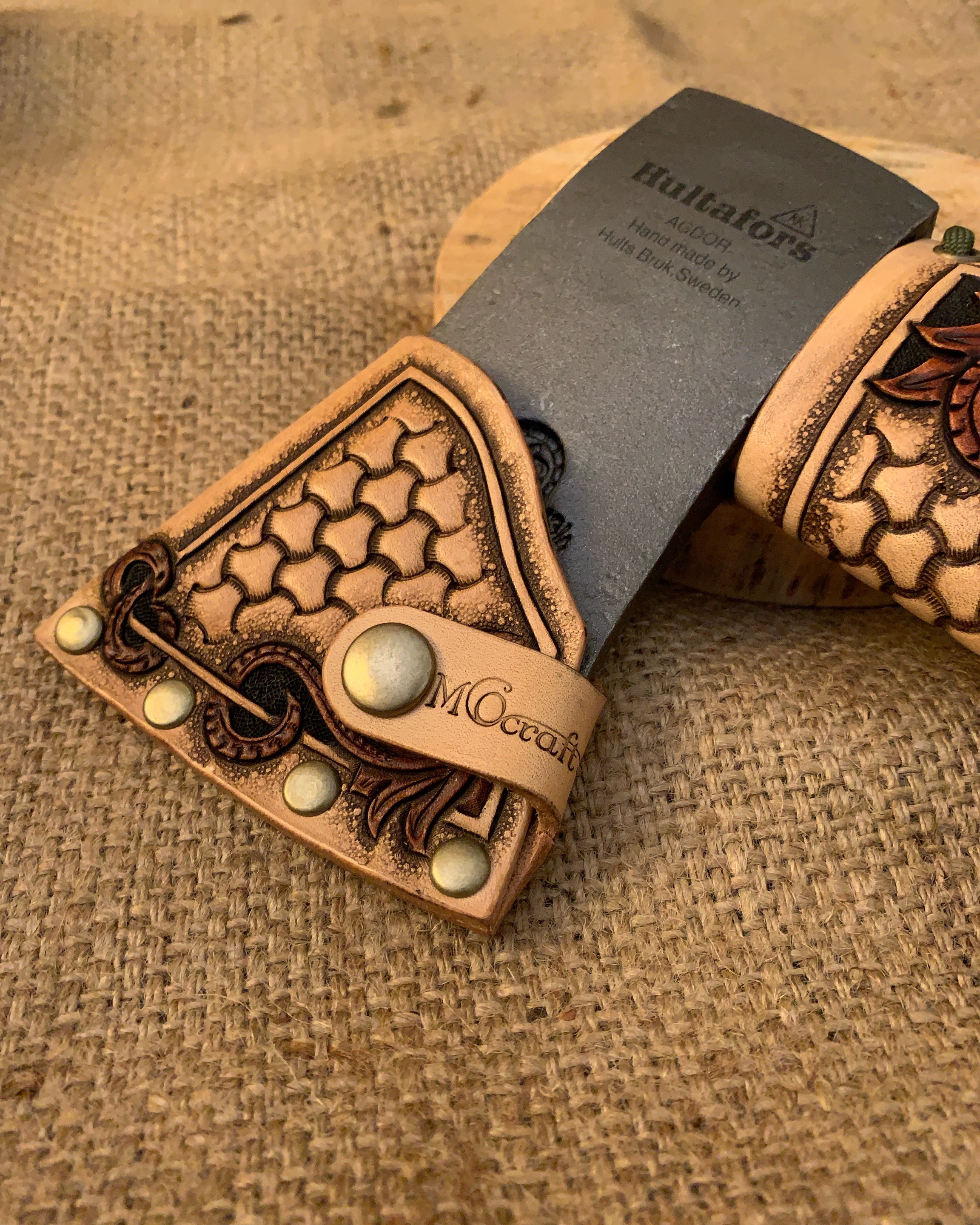 手斧シース、ネックガード、グリップ 3点セット