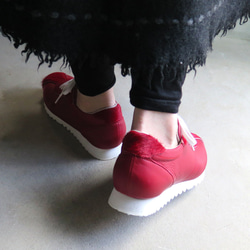 【時尚一分！ ] 經典設計與高品質真皮！ EMA 運動鞋/Haraco x 紅色 第8張的照片