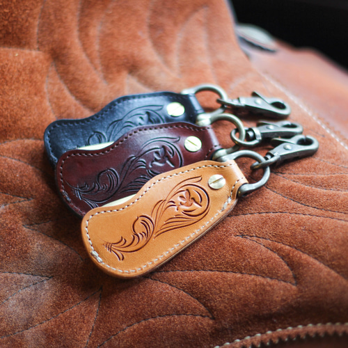 本革＆真鍮 靴べら”GROOVY CRAFT” クラフト カービング 手彫り