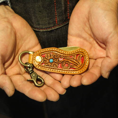 本革＆真鍮 靴べら”GROOVY CRAFT” クラフト カービング 手彫り