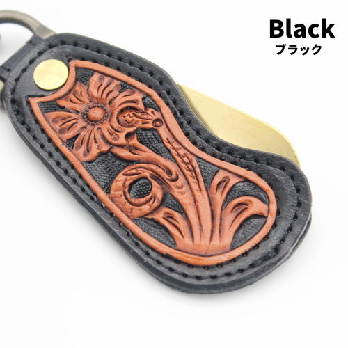 本革＆真鍮 靴べら”GROOVY CRAFT” クラフト カービング 手彫り