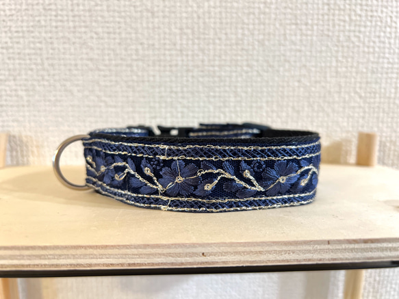 インド刺繍　首輪　犬　猫　インド刺繍リボン 1枚目の画像