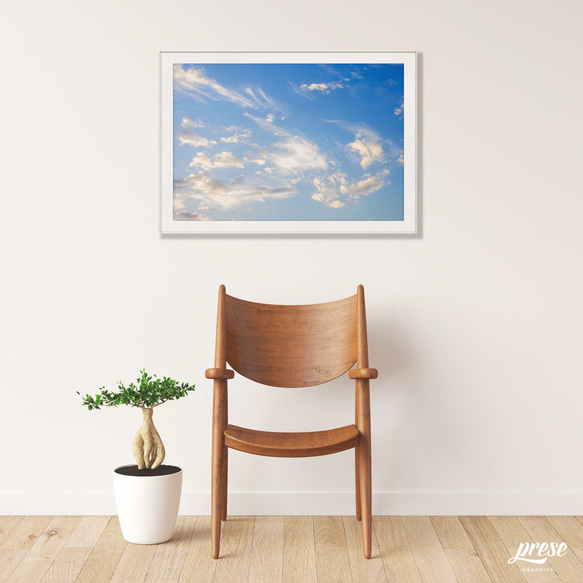 青空のキャンバスに描かれた雲の言葉 - インテリアアートポスター 3枚目の画像