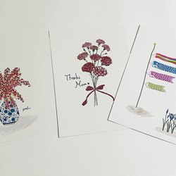 SALE展示イラスト3枚セット花の絵花言葉　母の日　こどもの日　ユーフォルビア・フルゲンス 1枚目の画像