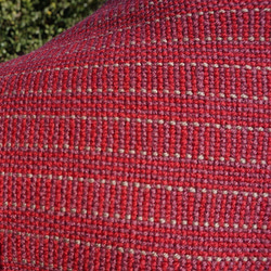 柔らか手織りマフラー エクストラファインメリノ ココア・濃レッド 10枚目の画像